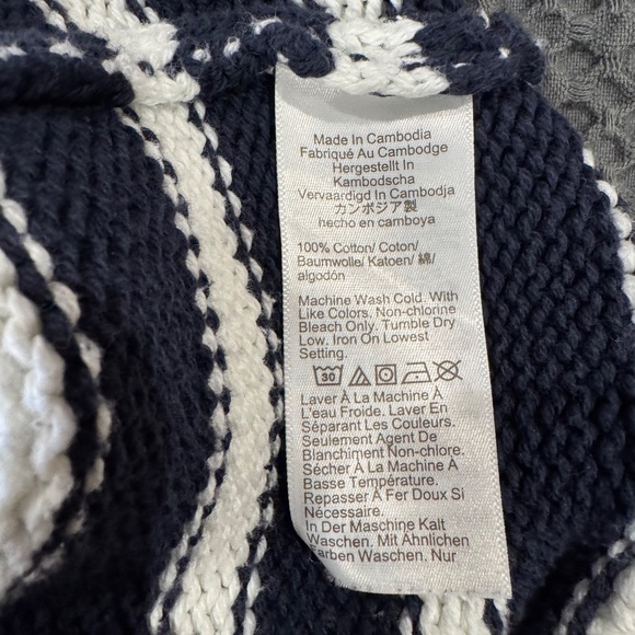 J CREW Rollneck™ Cotton Knit sweater in stripe BV396 Extra Small Navy & White - Picture 7 of 7